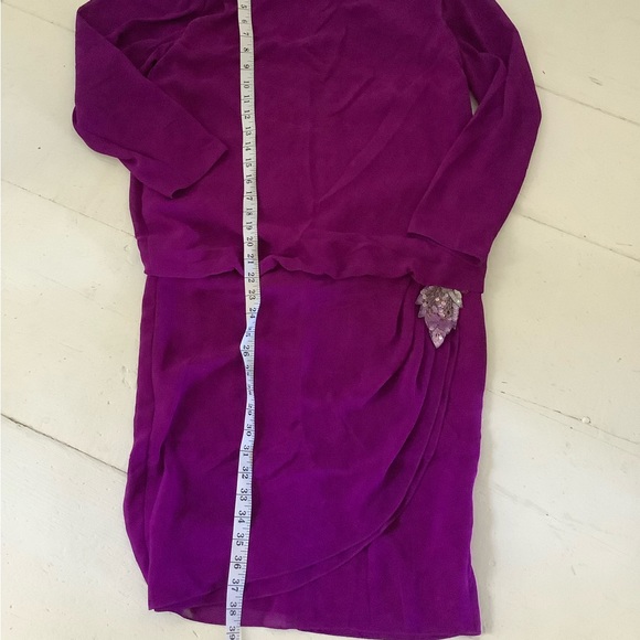 Vintage like new 80s blouson dress Ursula of Switzerland 2 4 6 xs s magenta - Picture 6 of 10